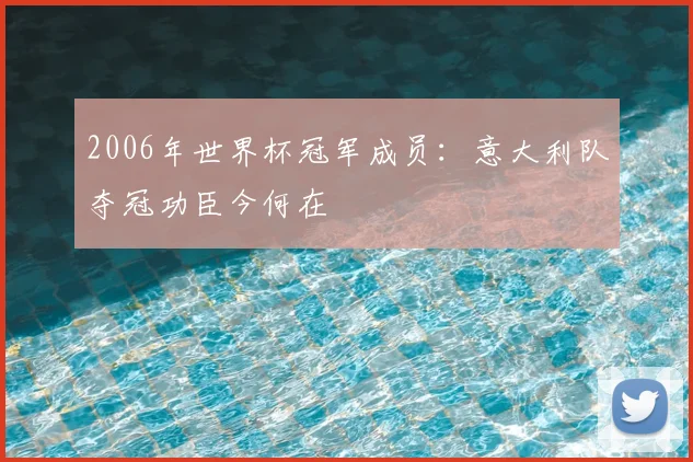 2006年世界杯冠军成员：意大利队夺冠功臣今何在